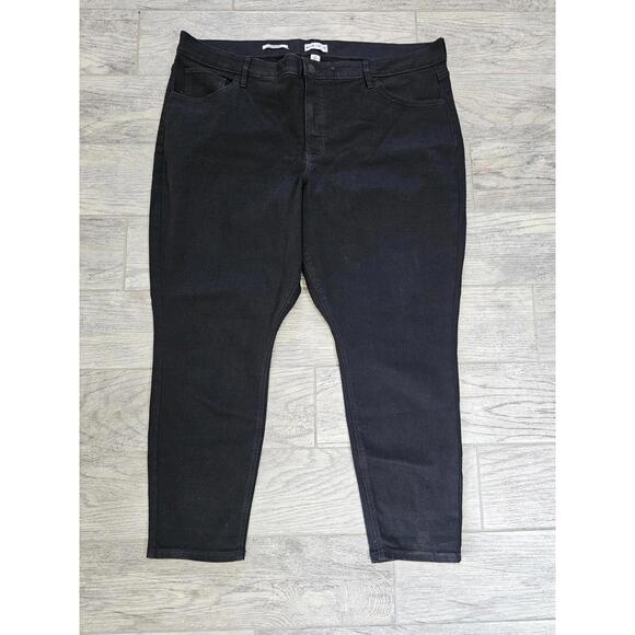Ava & Viv Denim - Women's AVA & VIV Jeans Pants High Rise Skinny Size 24 Black Stretch Flat Front